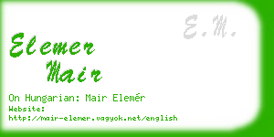 elemer mair business card
